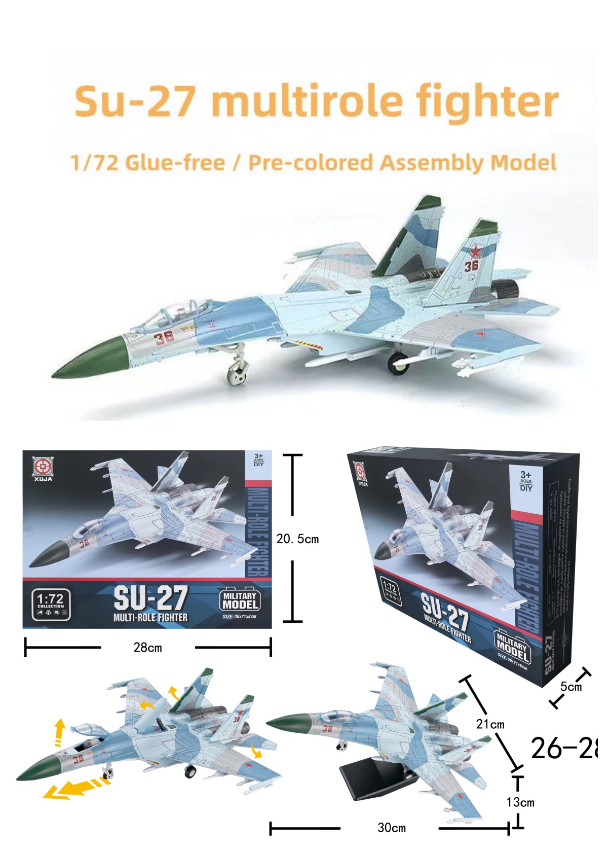 Model Airplane Plastic - Модель самолета SU27 из серии военных