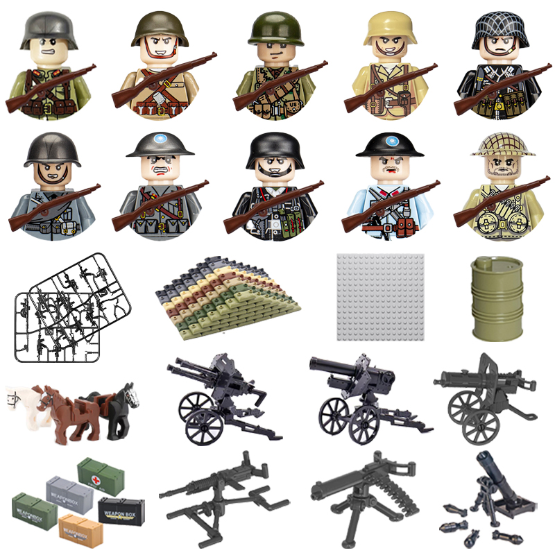 24 шт./партия WW2 военный перс – обзор и цена Lego Minifigure Holder